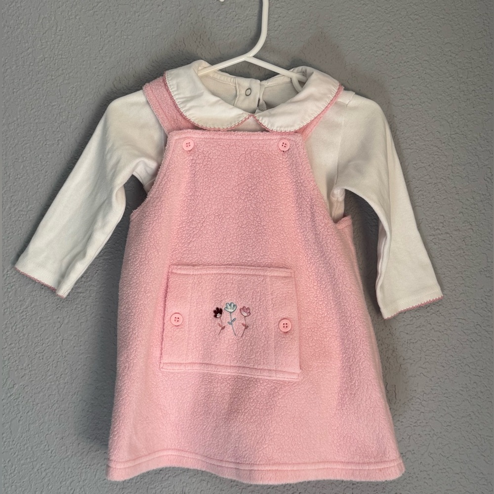 Vintage 90s Gymboree 2 Piece Shirt And Romper/Dress Girls Size 12-18m Floral